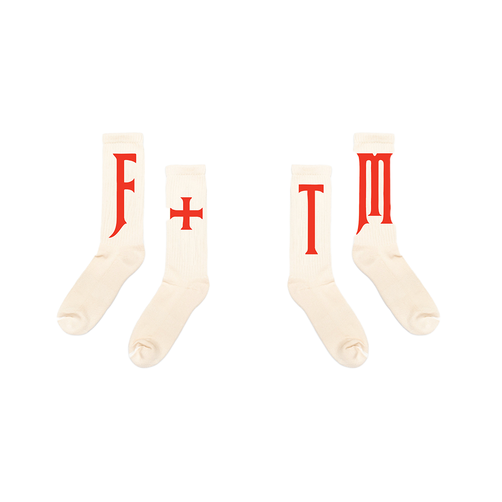 Mafia Witch Socks (Ecru/Rouge)
